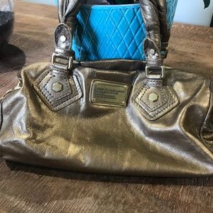 Marc Jacobs gold leather shoulder and handbag